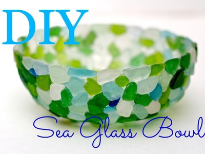 How to make a Seaglass bowl with tacky glue and sandwich wrap!