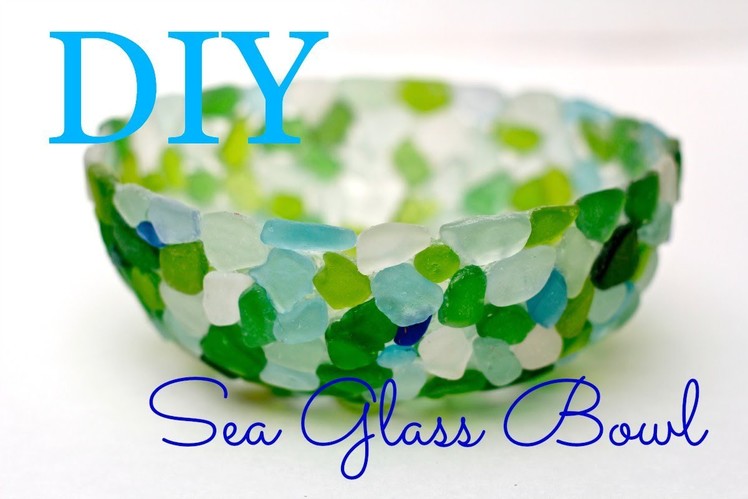 How to make a Seaglass bowl with tacky glue and sandwich wrap!
