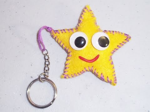 How to make a star mini felt plushie key chain - EP