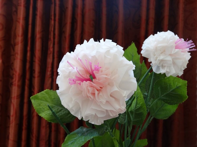 How to make beautiful flowers out of recycled plastic bag and straw : DIY Mother's day gift