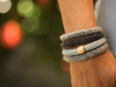 How to Make Felted Knit Wool Bracelets || KIN DIY