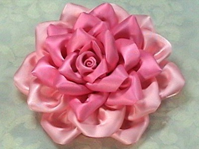 How to Make Kanzashi Flower, Ribbon Rose,Tutorial, DIY
