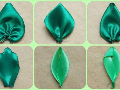 How to make kanzashi leaves (petals) I 6 Different leaves, Diy kanzashi,Tutorial