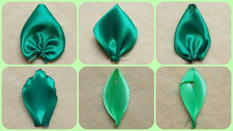 How to make kanzashi leaves (petals) I 6 Different leaves, Diy kanzashi,Tutorial