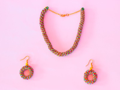 How to make Quilling Round Boondoggle Jewellery Set
