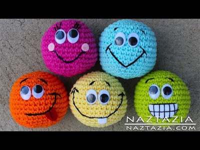 Learn How to Crochet - Basic Beginner Amigurumi Smiley Face Ball Toy SC2TOG INVDEC Safety Eyes