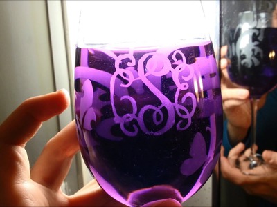 Make custom adhesive stencils and etch (or paint) glass at home