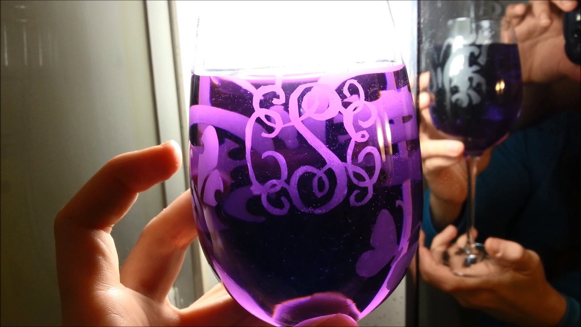 Make custom adhesive stencils and etch (or paint) glass at home