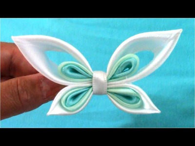 Mariposas Kanzashi butterflies ribbons en cintas para el cabello