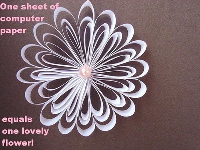 One sheet of computer paper = one lovely flower.
