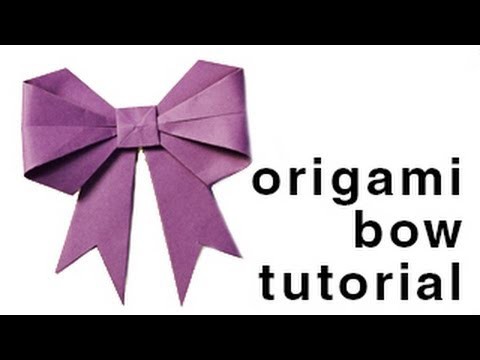 Origami - How to make a paper Bow.Ribbon