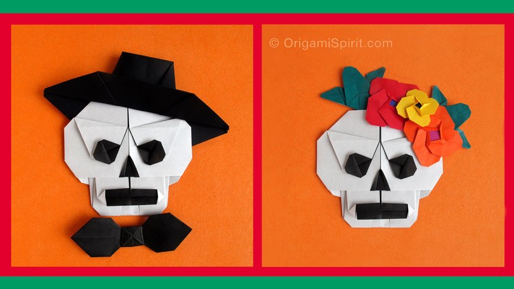 Origami Skull -Sugar Skull : : Calavera en origami