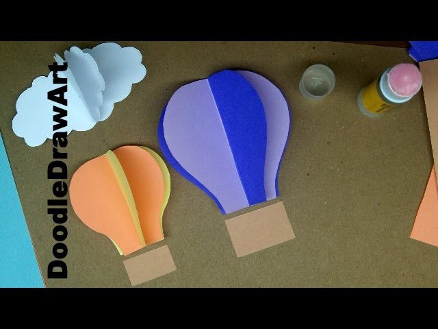 Paper Craft: How to Make Hot Air Balloon Wall Decorations - Easy Step By Step Lesson