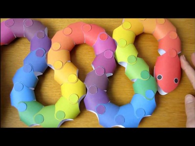 Papercraft - action origami - moving snake - tutorial - dutchpapergirl