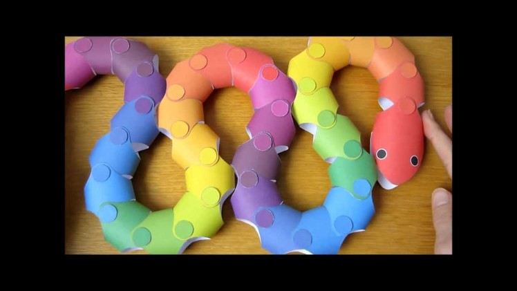 Papercraft - action origami - moving snake - tutorial - dutchpapergirl