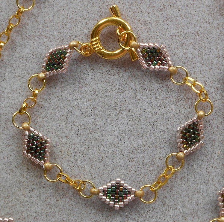 Peyote and Chain Bracelet