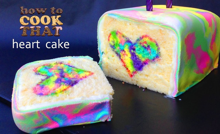 Rainbow Tie Dye Surprise Cake Heart HOW TO COOK THAT Ann Reardon