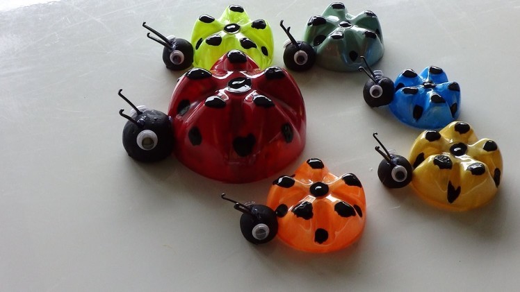 Recycled Art Ideas for Kids: Ladybug's Family from Plastic Bottles