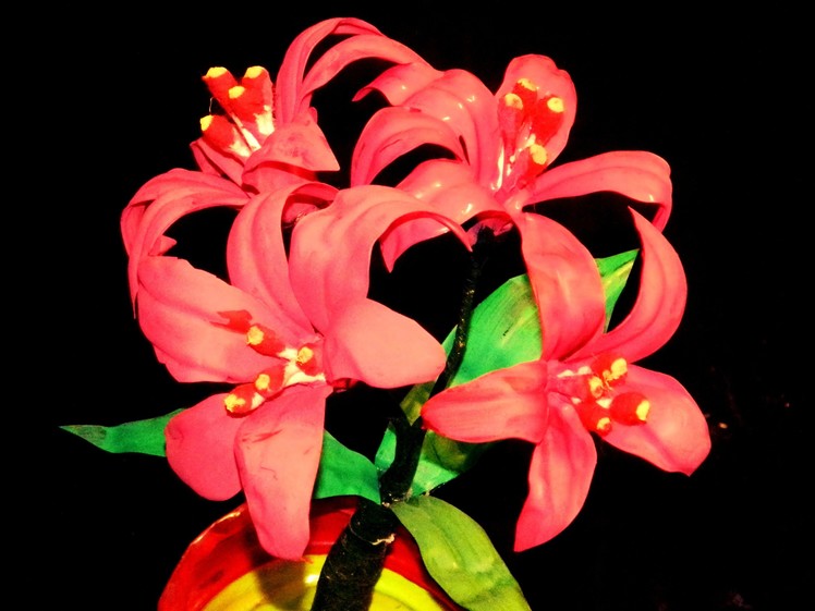 Recycled DIY: How to make Nerine flowers with waste water bottles?
