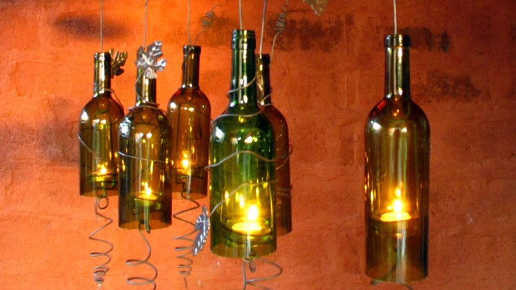 Recycled Wine Bottles Made Into A Hurricane Candle Holder, DIY Video Crafts,decorating Ideas