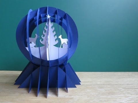 Sliceform - papercraft - snow globe - dutchpapergirl