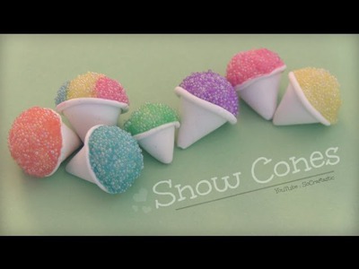 Snow Cone - Polymer Clay Charm - How To - Summer Crafts