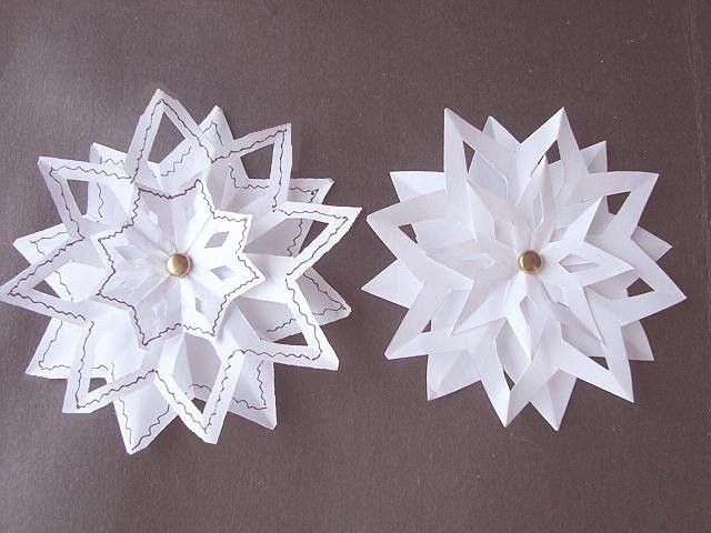 SNOWFLAKE #4, 3 layer snowflake, paper folding, Christmas star ornament, paper crafts