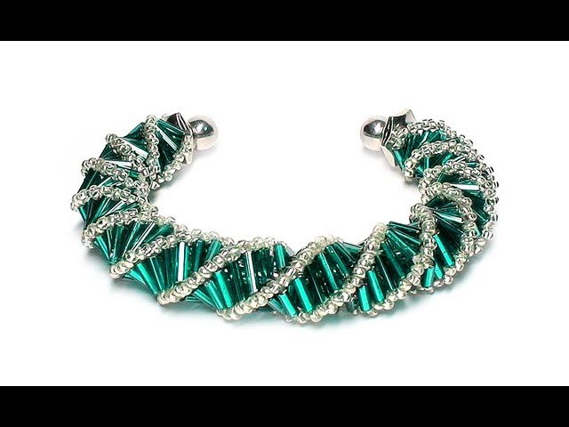 Tutorial: beads style №3 for pandora bracelet. Спиральный жгут из бисера и стекляруса