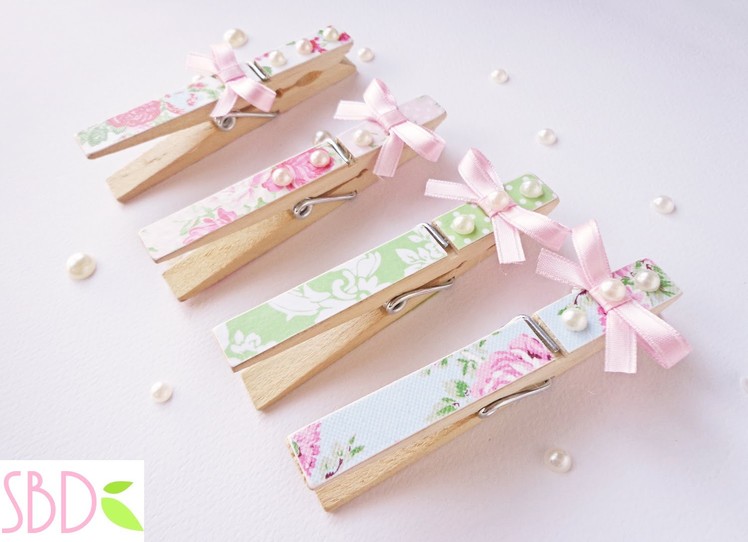 Tutorial: Mollette decorate shabby - DIY shabby clothespins