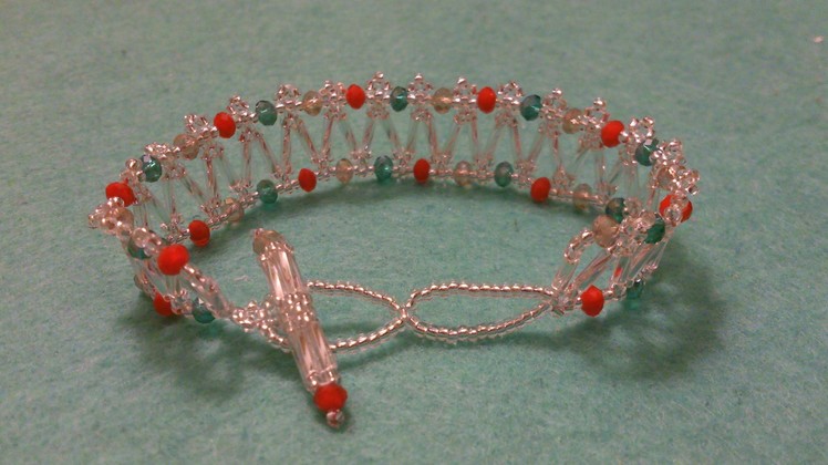Tutorial, netted "candy" bracelet, by sunrise.flare