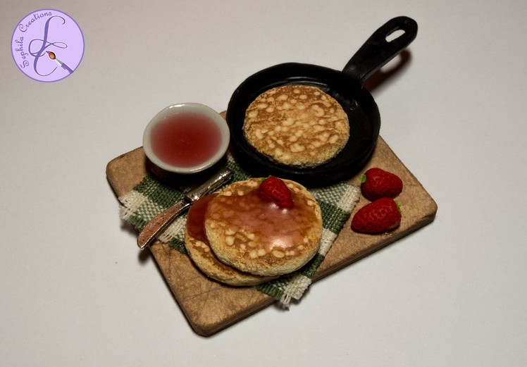 Tutorial: Pancake in fimo (miniature strawberry pancake in polymer clay) [eng-sub]