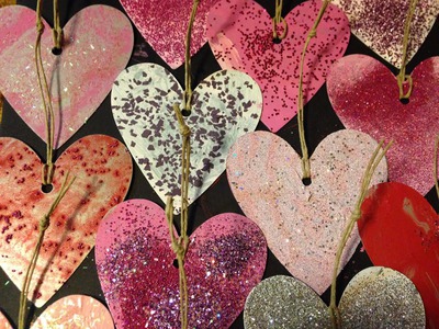 Valentine Crafts with Kids!  Metal Hearts, Mason Jars & Colored Pencils!