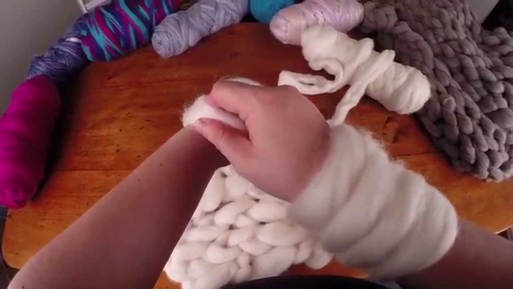 Arm Knitting with wool tops (sliver)