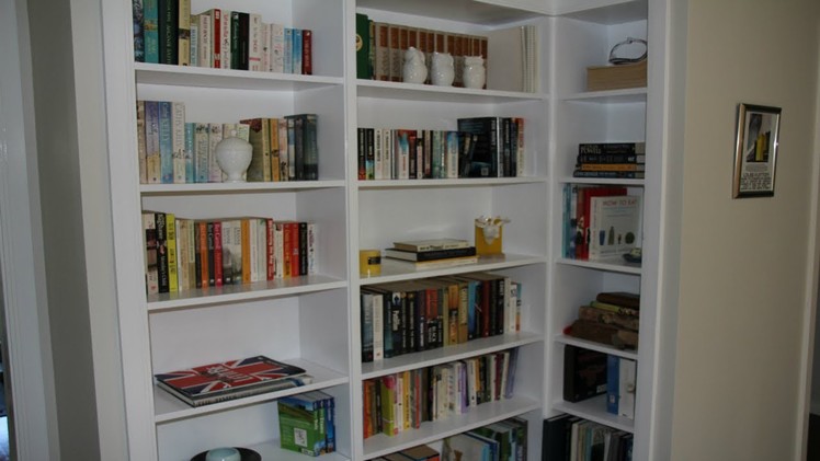 Built in bookshelves reveal
