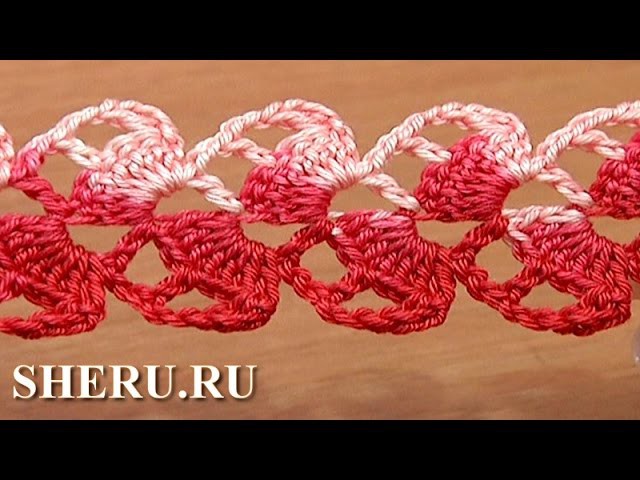 Crochet Pattern Lace Ribbon Stripe Tutoral 18 Ажурная оригинальная тесьма