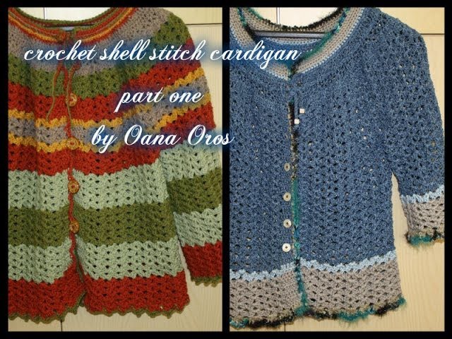 Crochet shell stitch cardigan part one