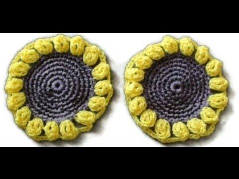 Crochet Sunflower Coaster Part 1 by Crochet Hooks You