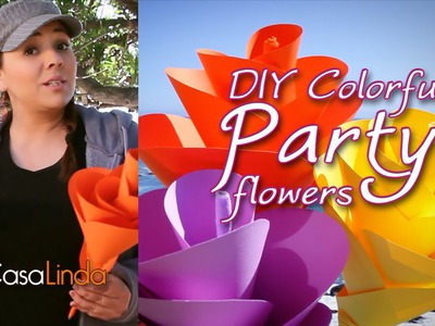 DIY: Colorful Paper Party Flowers - Casa Linda (English)