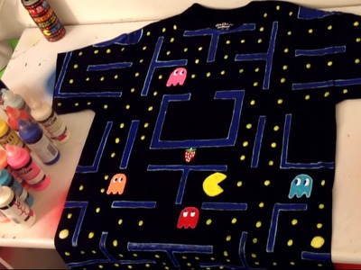 DIY: Decorate Shirt with Puffy Paint (Pacman) - Time Lapse!!