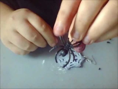 DIY: Foam Spider Web Earrings