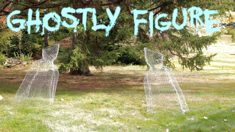 DIY Halloween Chicken Wire Ghost Figure Yard Decoration fast, easy, cheap 2014
