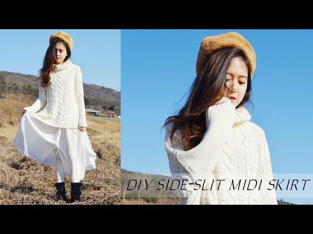 DIY Side-Slit Midi Skirt