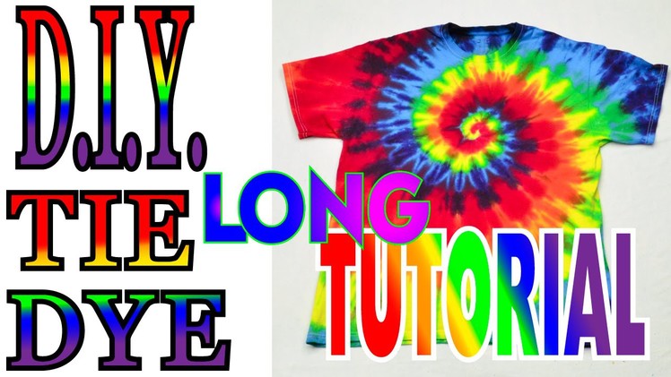 DIY Tie Dye Rainbow Spiral Shirt [Long Tutorial] Version 2