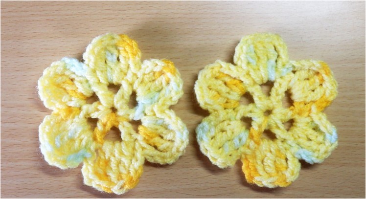 かぎ編みの花のモチーフ 10 　How to Crochet Flower Motif