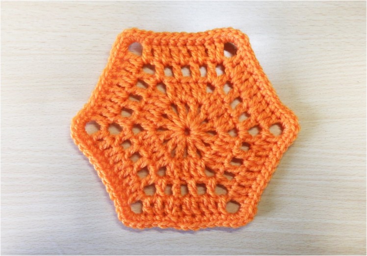 六角モチーフ１ 鉤針編みモチーフの編み方　How to Crochet  Motif