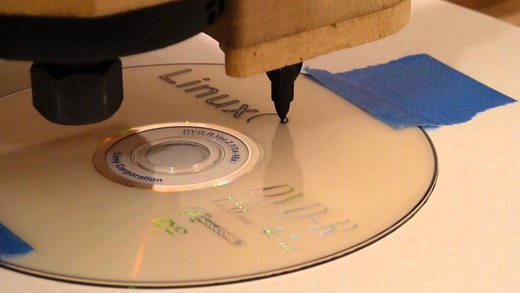 Homemade DIY CNC Router Labeling CD with LinuxCNC 2.5