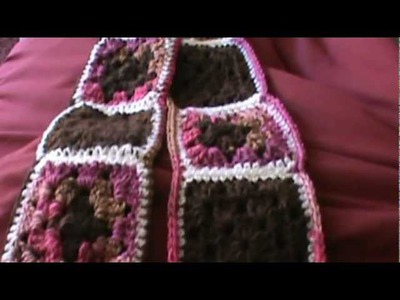 How to Crochet my "Granny Square Scarf" (Video 5)