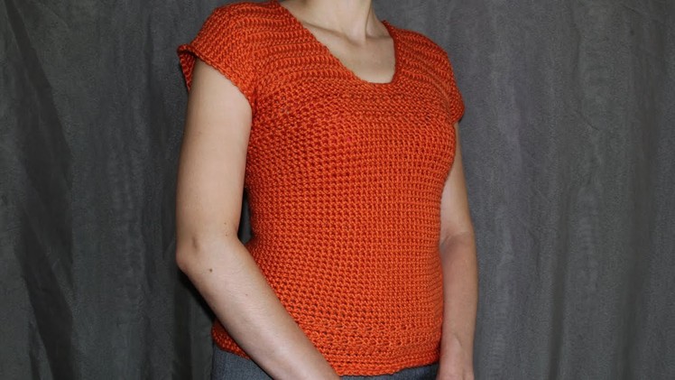 How to crochet short-sleeve women's sweater - video tutorial with detailed instructions