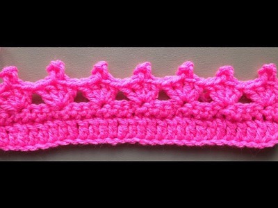 How to Crochet the Edge.Border Stitch Pattern #5 │by ThePatterfamily