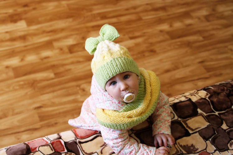 Masterclass "Knitted Baby Scarf" (LIC on the neck) - Как связать снуд для ребенка